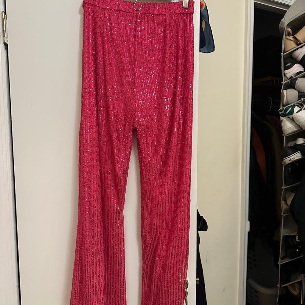 Sparkling Hot Pink Sequin Pants